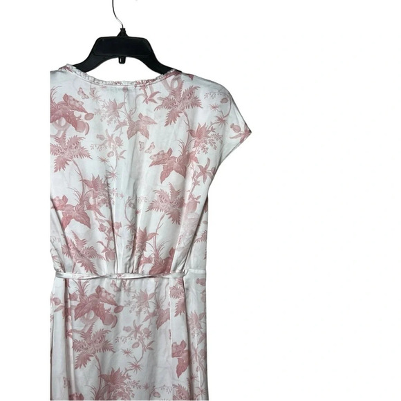 1652. ALL SAINTS ZINI EVOLUTION LEAF PRINT DRESS SIZEโ 2 WHITE/PINK IN COLOR - Picture 8 of 10